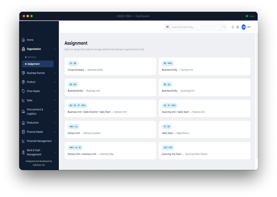 GEMS CRM — Dashboard1